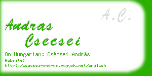 andras csecsei business card